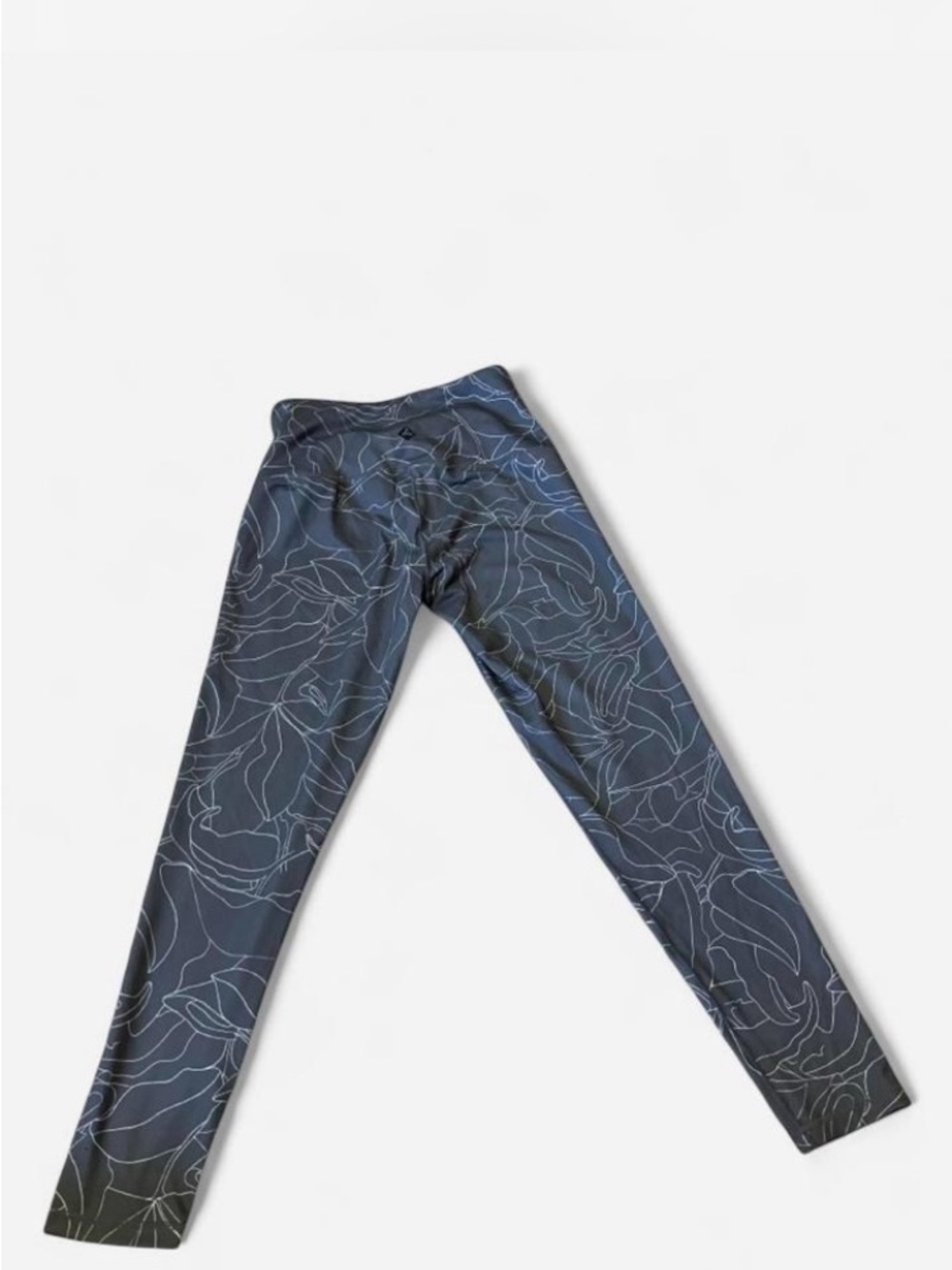 Prana Gray Leggings with Floral Details Women’s Size Small - Picture 2 of 5